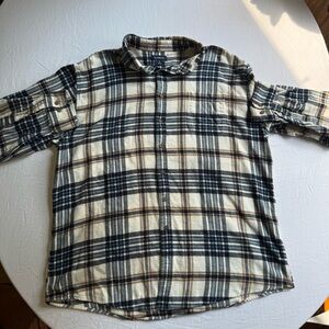Croft & Barrow Blue and Brown Plaid Men's Shirt